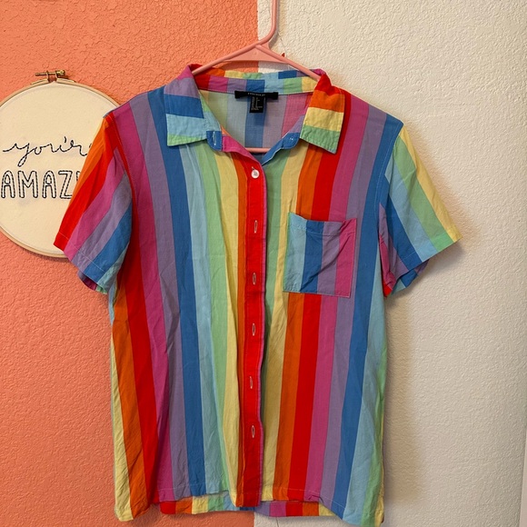 RAINBOW BUTTON UP BLOUSE - Picture 2 of 6